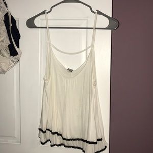 White tank top w/ black detailing on front
